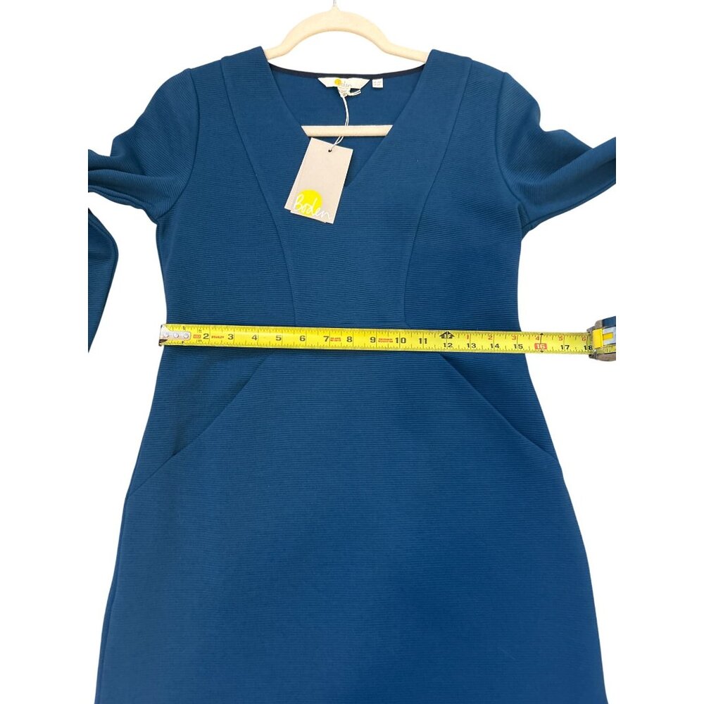 NWT Boden Women's Blue Bronte Ottoman 3/4 Sleeve Pockets Dress Size 6P - Picture 7 of 9